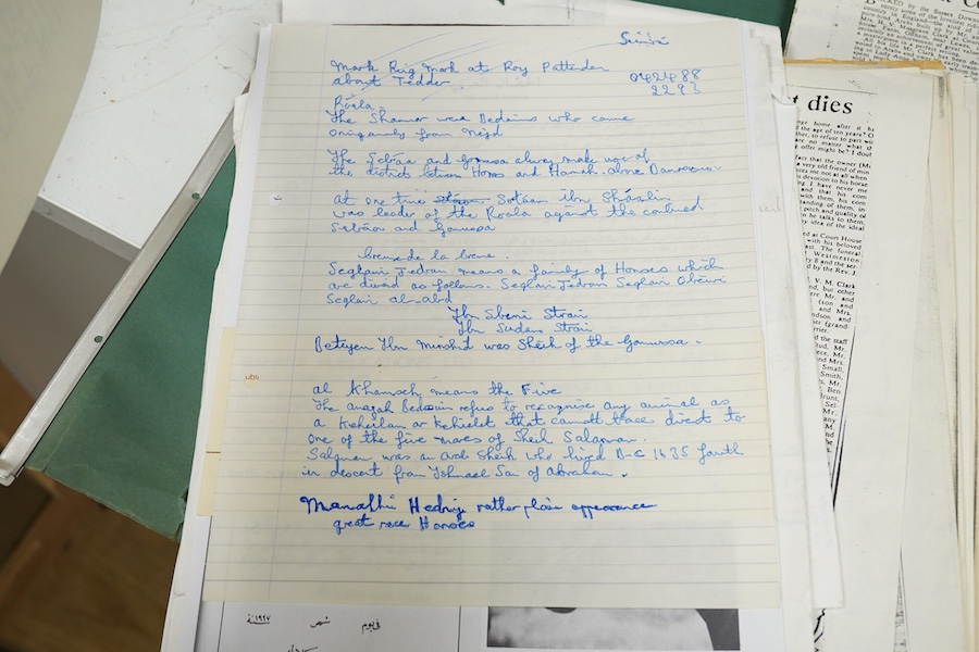 Archive of the Courthouse Farm Stud, Offham near Lewes and the Clark family, 1900-2014, including an important series of letters from Lady Anne Blunt at the Sheyk Obeyd Stud, Ain Shems, Egypt, 1912-1917, and her daughter